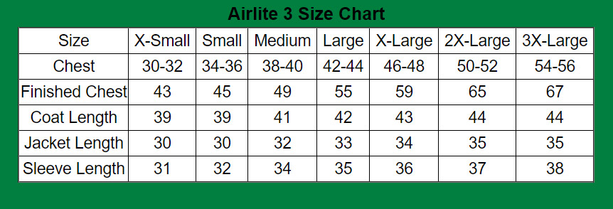 Airlite-3-size-chart